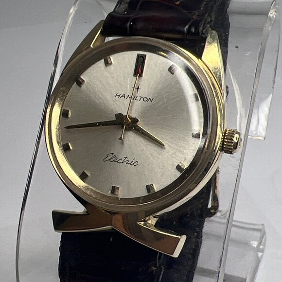 Vintage 1961 Engraved Hamilton 14 Karat Gold Electric Watch - FOR PARTS / REPAIR - Picture 1 of 12